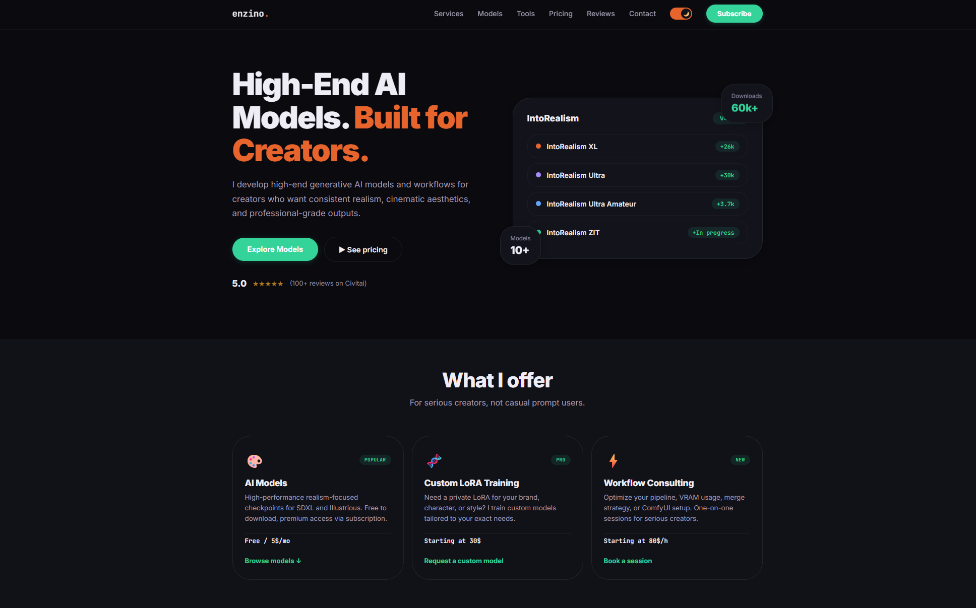 enzinoai.com — Site vitrine IA