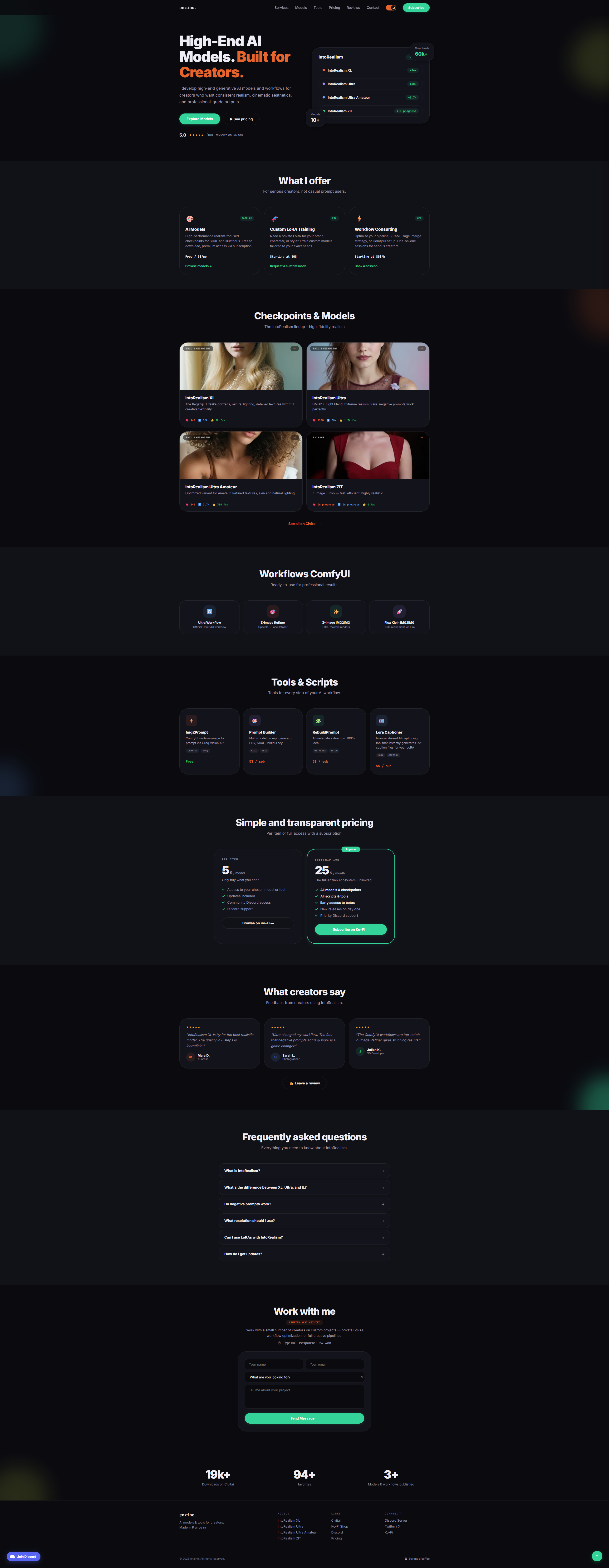 enzinoai.com — Site vitrine IA