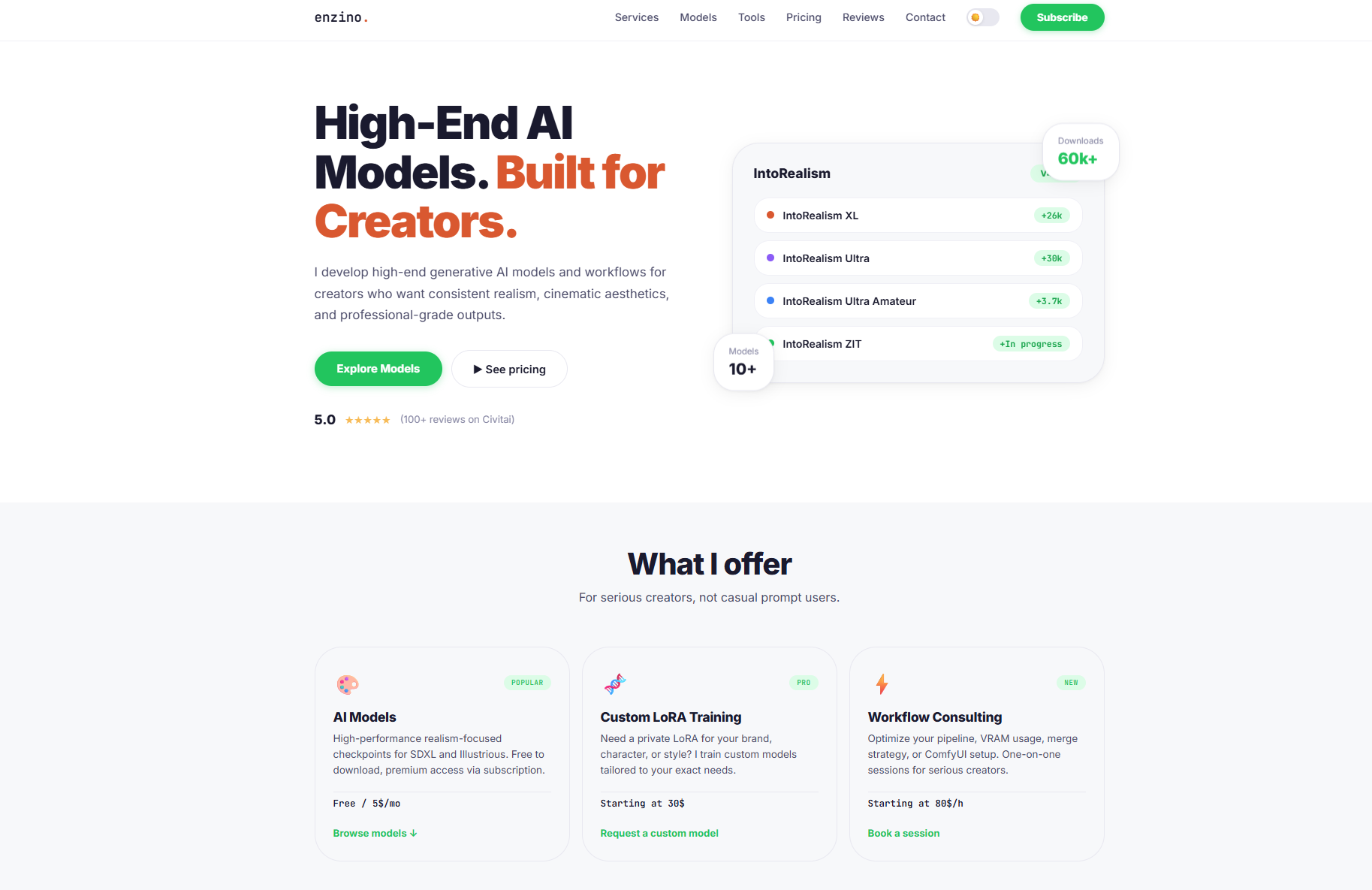 enzinoai.com — Site vitrine IA